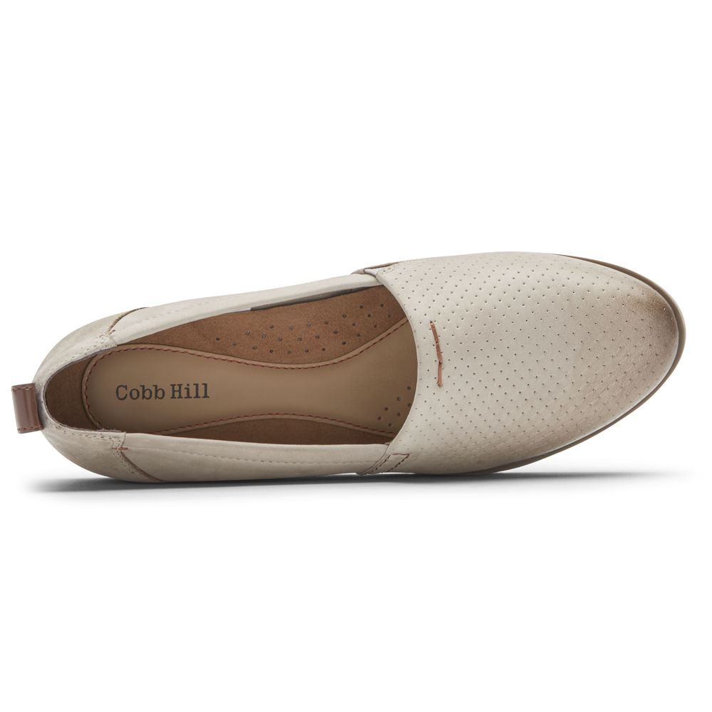 Rockport Womens Cobb Hill Laci - Slip-On Beige - YWI074395